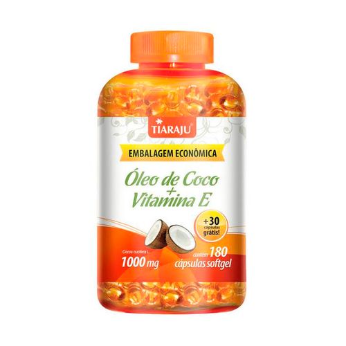 Óleo de Coco + Vitamina e - Tiaraju - 180+30 Cápsulas de 1000mg
