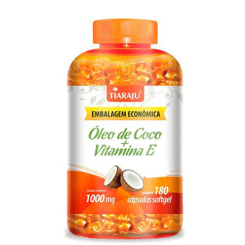 Óleo de Coco + Vitamina e - Tiaraju - 180 Cápsulas