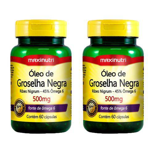 Óleo de Groselha Negra 500mg - 2 Un de 60 Cápsulas - Maxinutri