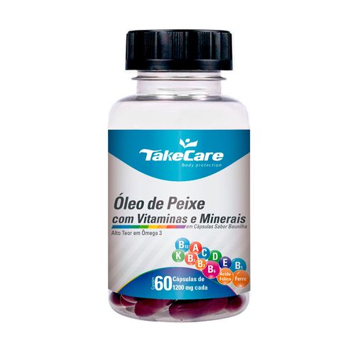 Óleo de Peixe com Vitaminas e Minerais - Take Care - 60 Cápsulas de 1200mg