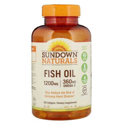 Óleo de Peixe - Fish Oil Sundown 1200 Mg com 100 Cápsulas - Sundown Naturals