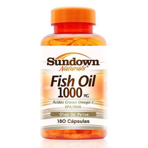 Óleo de Peixe Ômega 3 em Cápsulas Fish Oil 1000mg - Sundown Vitaminas - 180 Cápsulas