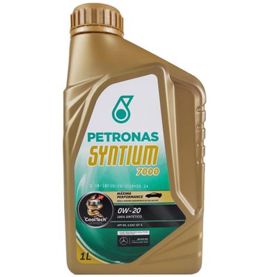 Óleo Lubrificante do Motor Petronas Syntium 7000 0W20 100% Sintético Tecnologia °CoolTech™ - 1L