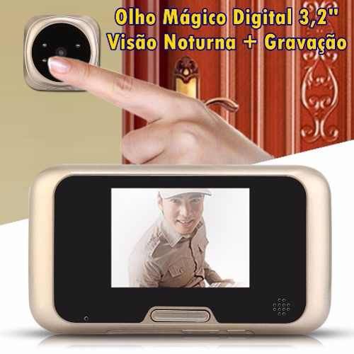 Olho Mágico Digital 3,2'' com Gravação de Vídeo e Foto
