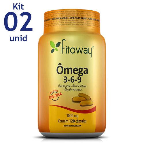 Omega 3-6-9 Fitoway (peixe + Linhaça + Borragem) 1.000mg - 2x 120 Caps