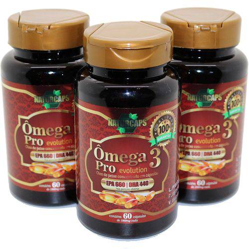 Omega 3 Concentrado 33/22 Antioxidante - Naturcaps - 3 Potes