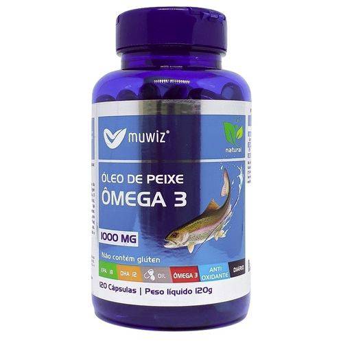 Omega 3 Oleo de Peixe 1000mg 120 Caps Muwiz