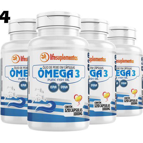 Omega 3 Puro Óleo de Peixe - 480 CAPS 1000MG Lifesuplementos Melcoprol (4UN)