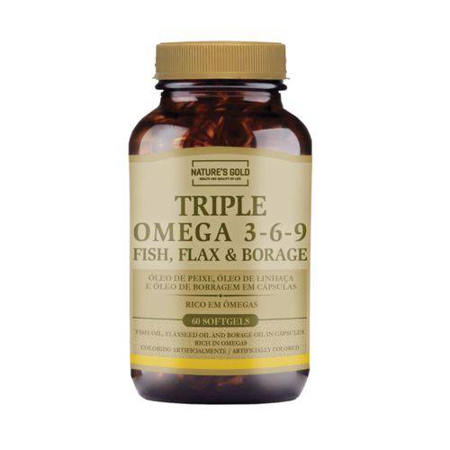 Ômegas 3-6-9 60 Cápsulas Triple Omega, Fish, Flax And Borage Nature's Gold