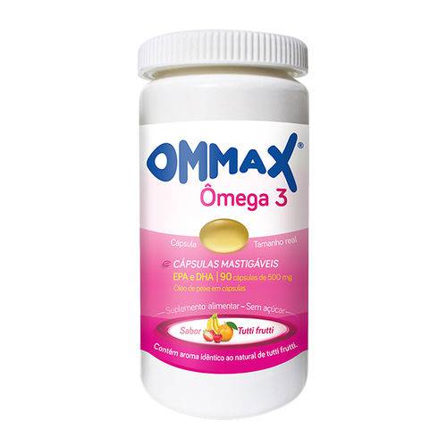 Ommax Ômega 3 Tutti Frutti - 90 Cápsulas Mastigáveis