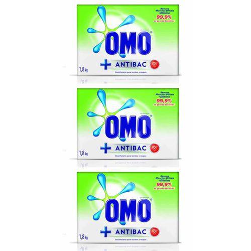 Omo Antibacteriano Detergente em Pó 1,8 L (kit C/03)