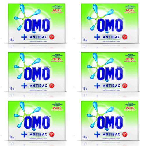 Omo Antibacteriano Detergente em Pó 1,8 L (kit C/06)