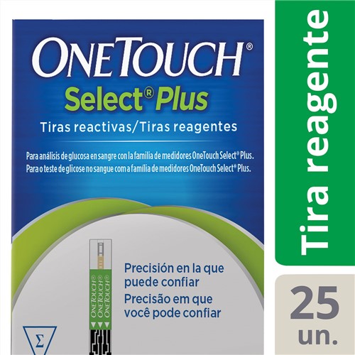 One Touch Select Plus Tira Teste 25 Unidades