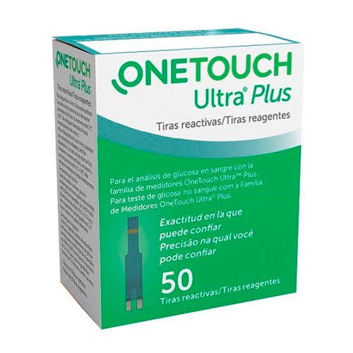 One Touch Ultra Plus Tiras Teste 50 Unidades