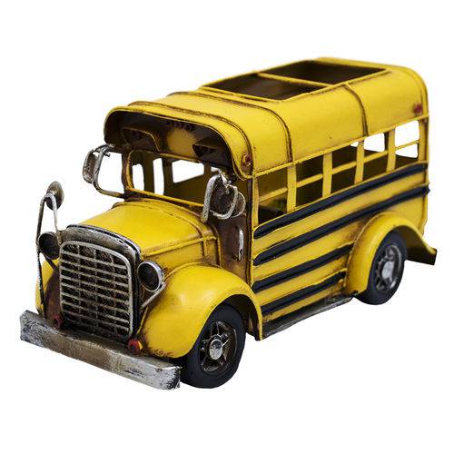 Ônibus Escolar Amarelo 20cm Estilo Retrô - Vintage
