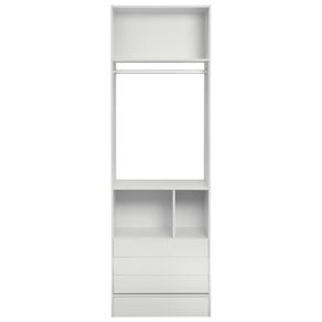 Open Closet Guarda-roupa 72 C/ 3 Gavetas Branco/branco