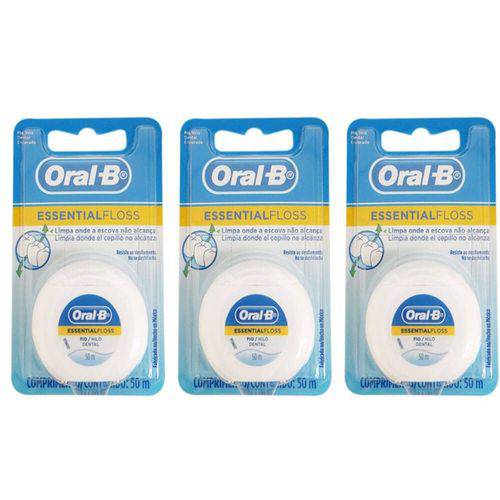 Oral B C/ Cera Fio Dental 50m (kit C/03)