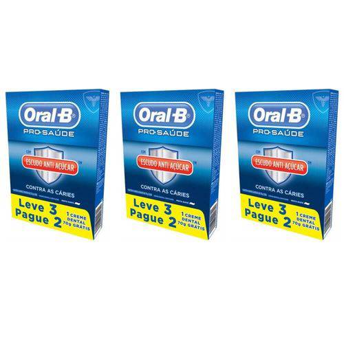 Oral B Pro Saúde Anti Açucar Creme Dental 70g (kit C/03)