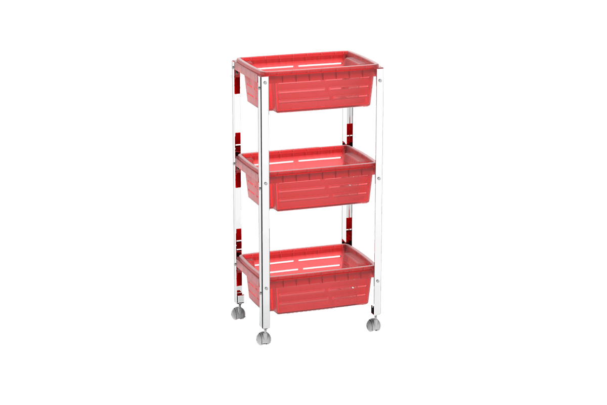 Organizador Cesta Plástica - Suprema 33x23,7x70,5 Cm Vermelho Brinox