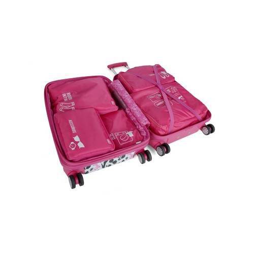 Organizador de Bagagem Mala Viagem Kit 5 Necessaires Pink