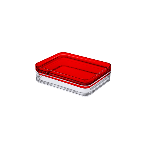 Organizador - MOD 15,9 X 12,3 X 4,4 Cm Cristal com Vermelho Coza
