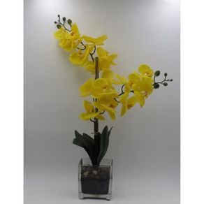 Orquidia 73cm Amarelo C/pote St38885 Ndi