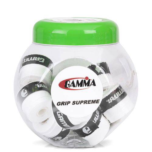 Overgrip Gamma Supreme Branco Pote com 12 Unidades
