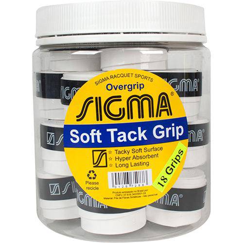 Overgrip Sigma Soft Tack Branco - Pote com 18 Unidades