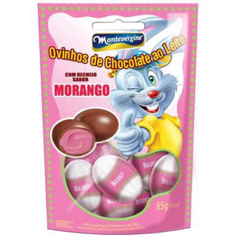 Ovinhos de Chocolate Recheio Morango 85g - Montevérgine