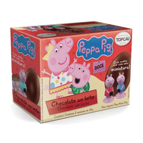 Ovo de Chocolate ao Leite Peppa Pig C/2 - Topcau