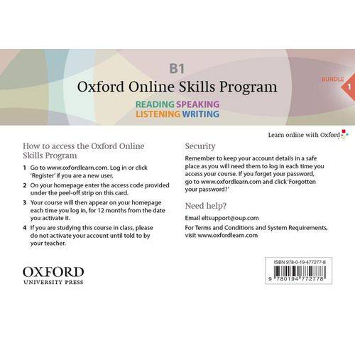 Oxford Online Skills Program B 1 Bundle - Level 1 Card W Access Code