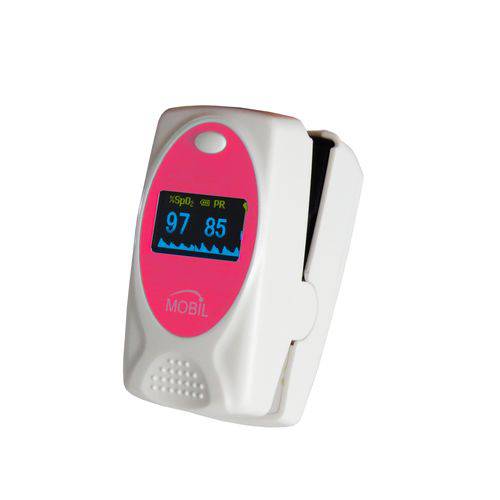 Oxímetro de Pulso Adulto e Pediátrico Branco-Rosa PC-60D2 - Mobil Saúde