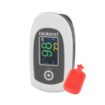 Oxímetro de Pulso Portátil Bioland Monitor de Dedo AT101C com Bolsa de Água Quente