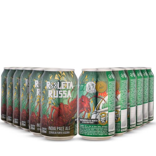 Pack 12 Cerveja Artesanal Roleta Russa IPA LATA 350ml