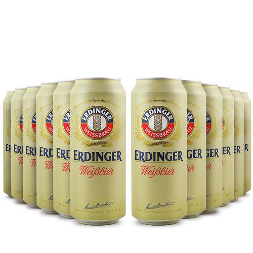 Pack 12 Cervejas Alemã Erdinger Weissbier Lata 500ml