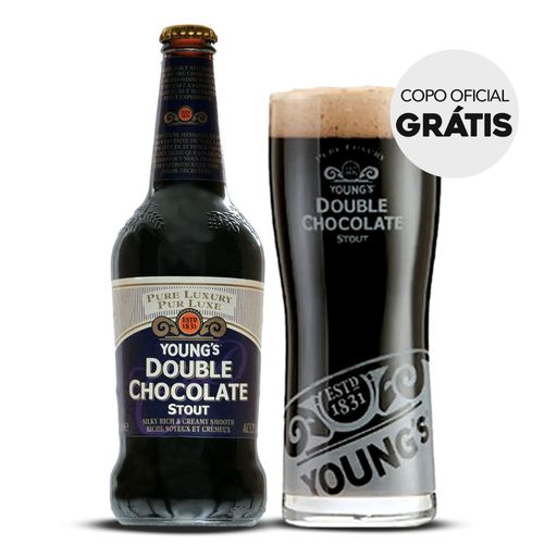 Pack 1 Young's Double Chocolate Stout - 500ml + Copo Grátis