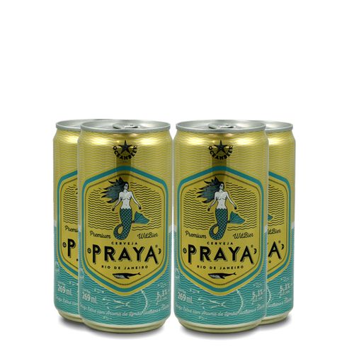 Pack 4 Cerveja Artesanal Praya Witbier LATA 269ml