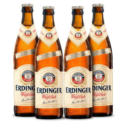 Pack 4 Cervejas Alemã Erdinger Weissbier 500ml