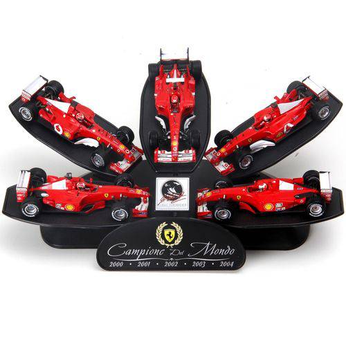 Pack 5 Hot Wheels - 1:43 - Coleção Ferrari Michael Schumacher Campeão do Mundo - Hot Wheels Racing - L6237