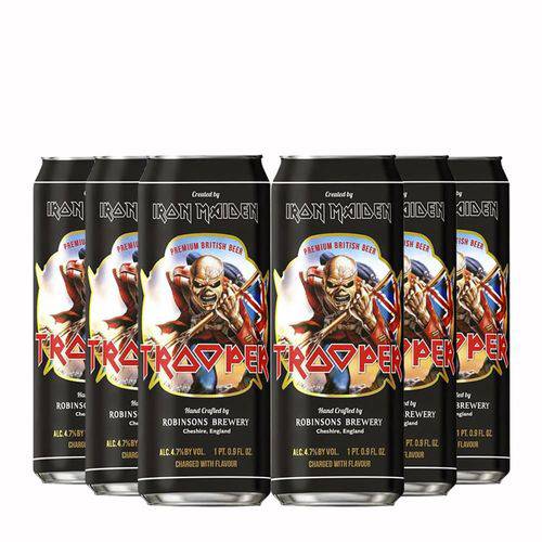 Pack 6 Cervejas Inglesa Trooper Iron Maiden Lata 500ml