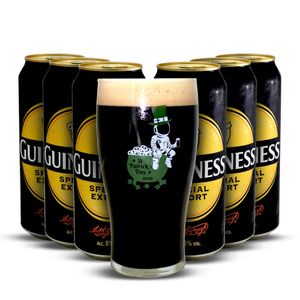 Pack 6 Guinness Export Lata 500ml + Pint Edição Especial St. Patricks 2019 GRÁTIS