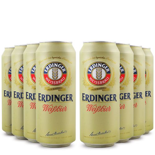 Pack 8 Cerveja Artesanal Erdinger Weissbier LATA - 500ml