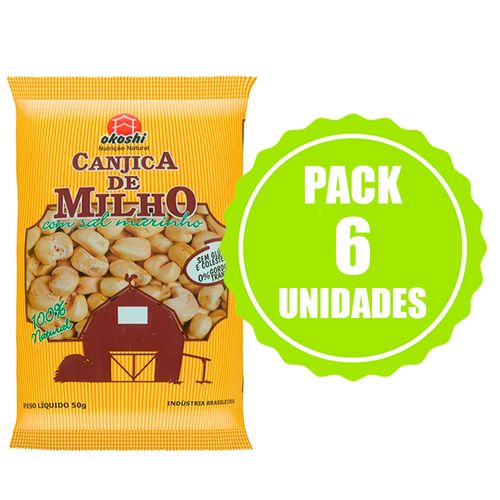Pack Canjica de Milho com Sal Marinho - 6 Unidades - Okoshi - 50g