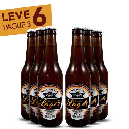 Pack Cerveja Artesanal Schmitt Special Lager 350ml - Leve 6 e Pague 3