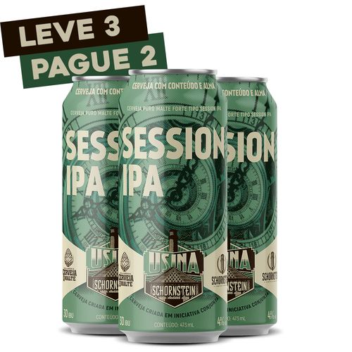 Pack Cerveja Artesanal Schornstein Session IPA LATA 473ML - Leve 3 e Pague 2