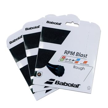 Pack com 3 Cordas Babolat Babolat RPM Blast Rought 125 17 Set Individual Preta