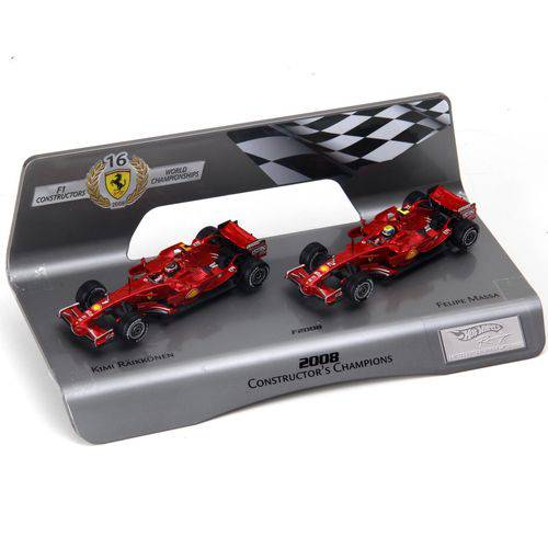 Pack 2 Hot Wheels - 1:43 - Ferrari 2008 Constructor's Champions - Hot Wheels Racing - L8784