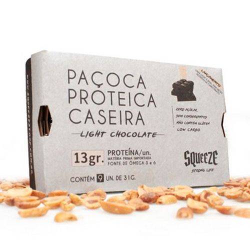 Paçoca Proteica Caseira Light Chocolate - (13g de Proteína)