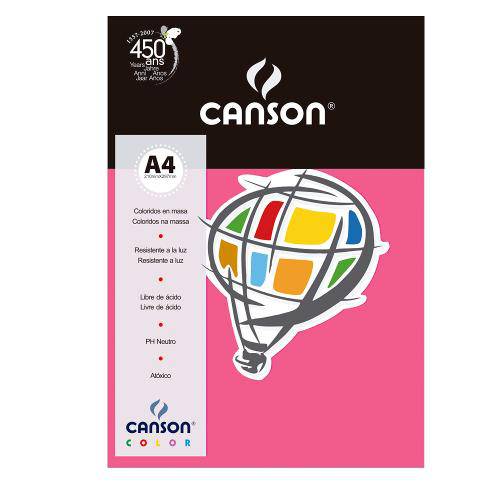 Pacote Canson Color Rosa Escuro 180g/M² A4 210 X 297 Mm com 10 Folhas - 66661196