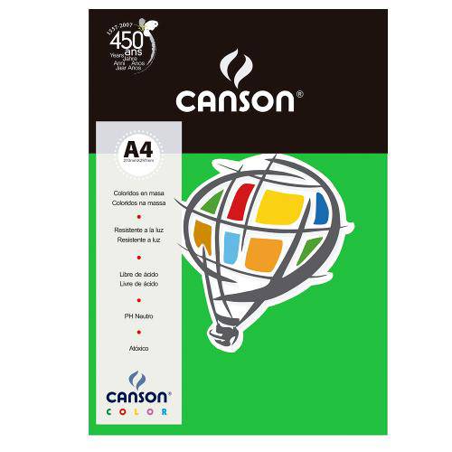 Pacote Canson Color Verde Claro 180g/M² A4 210 X 297 Mm com 10 Folhas - 66661204
